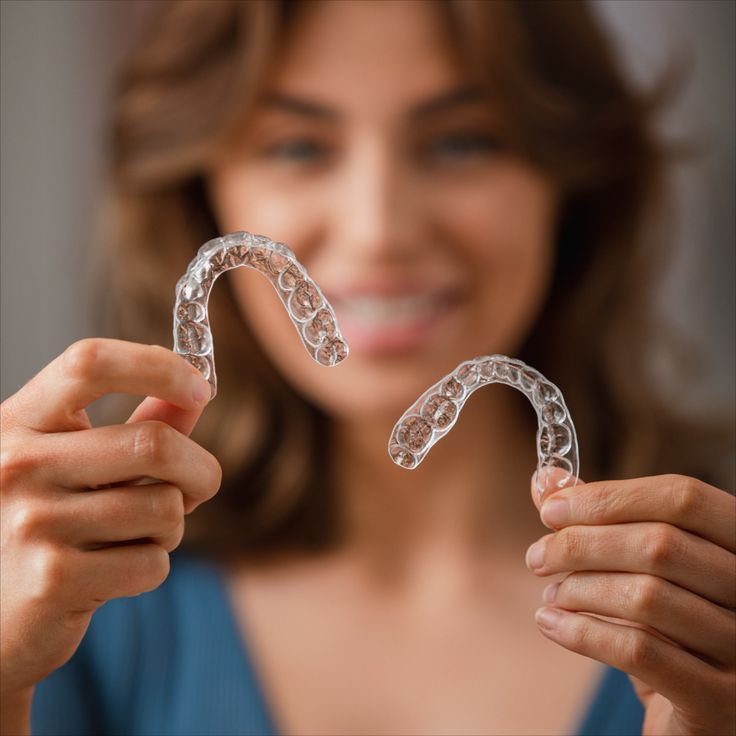 Close-up of a clear aligner tray